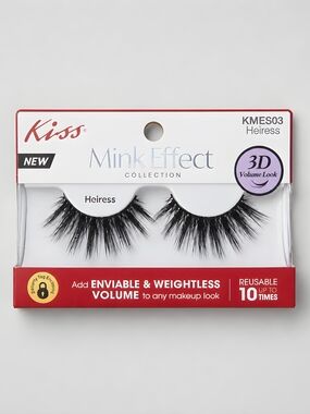 NWT Kiss Heiress Faux Mink Effect Collection False Lashes Reusable Up To 10X